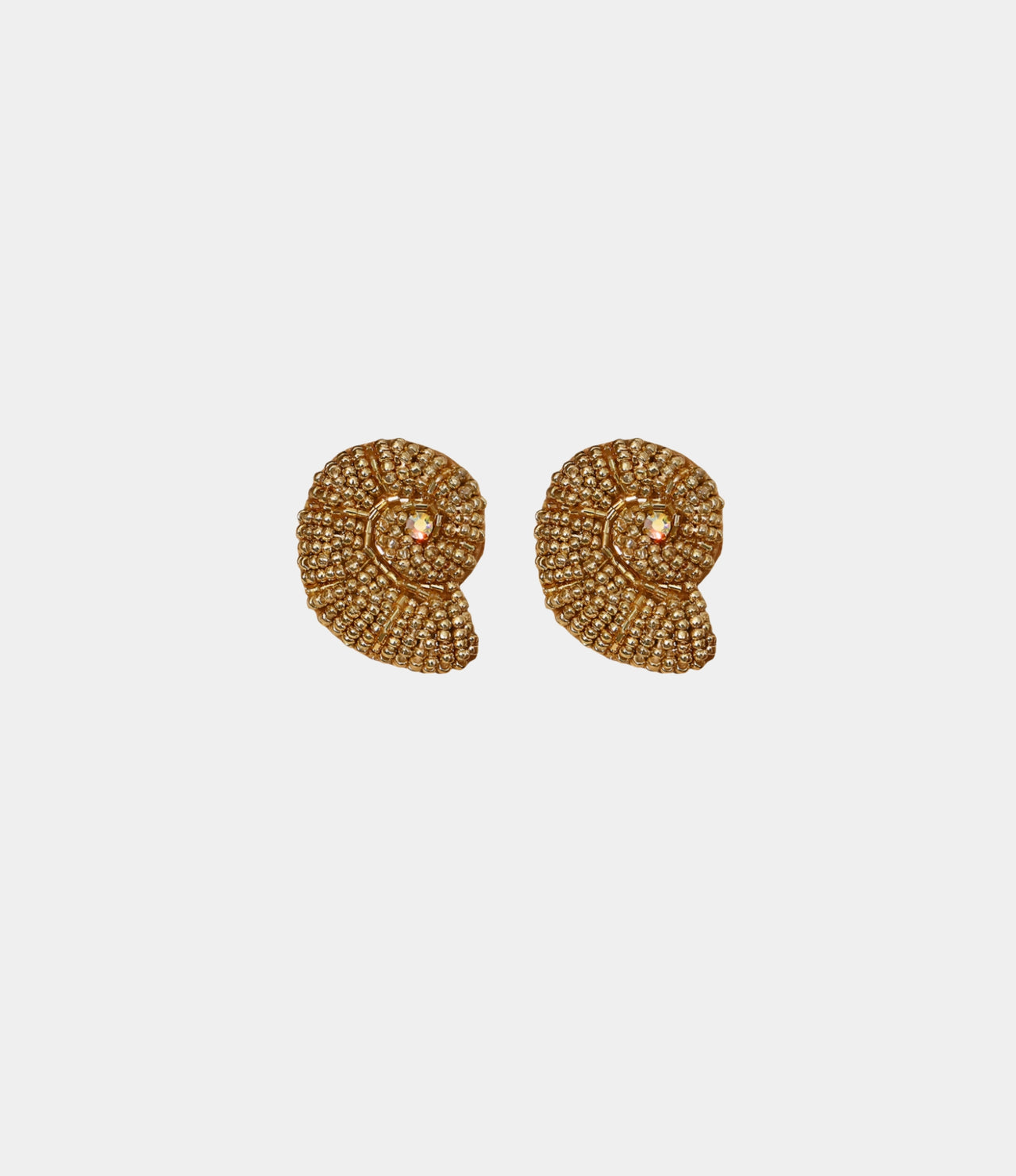 IBIZA BEADED CONCH SHELL EARRINGS