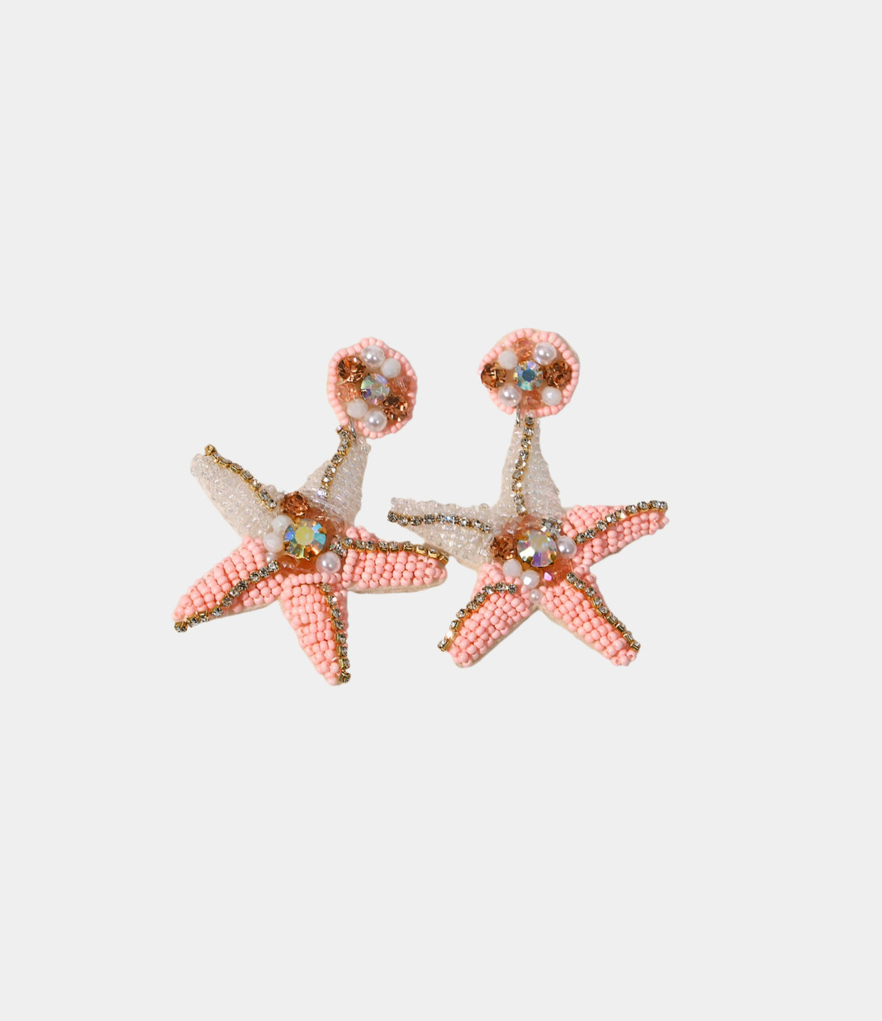 IBIZA BEADED STARFISH EARRINGS IN PINK